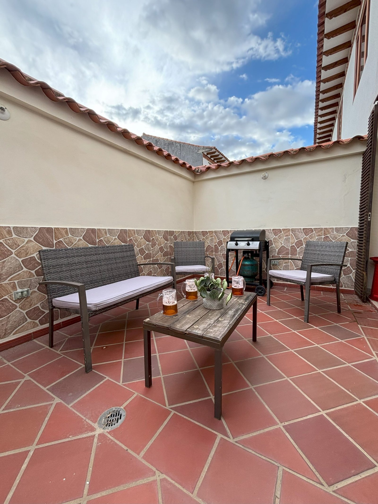 patio con bbq Casa Vida Villa de Leyva