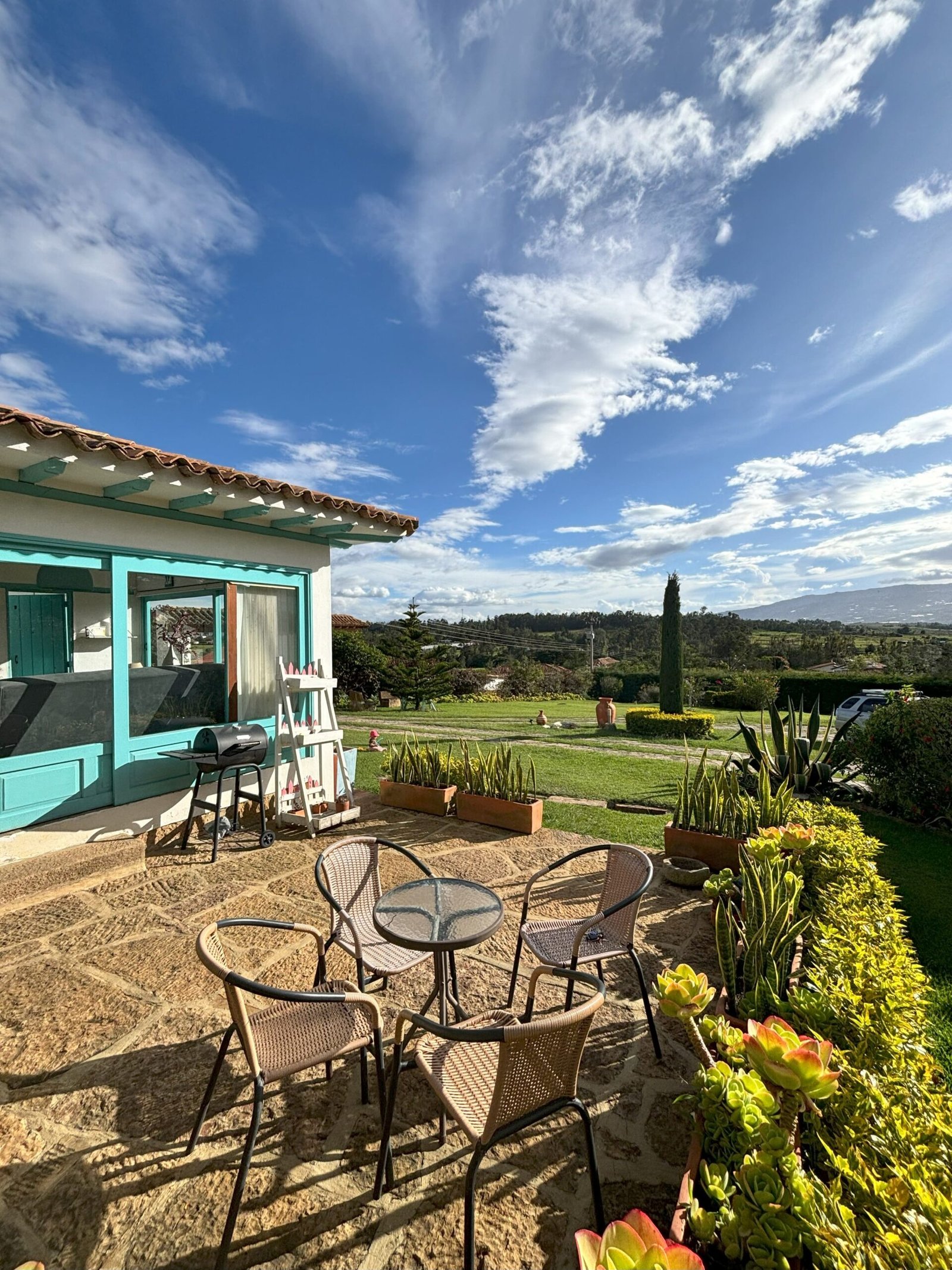 Terraza - Zona exterior - BBQ - Casa Villa de los Juanes en Villa de Leyva